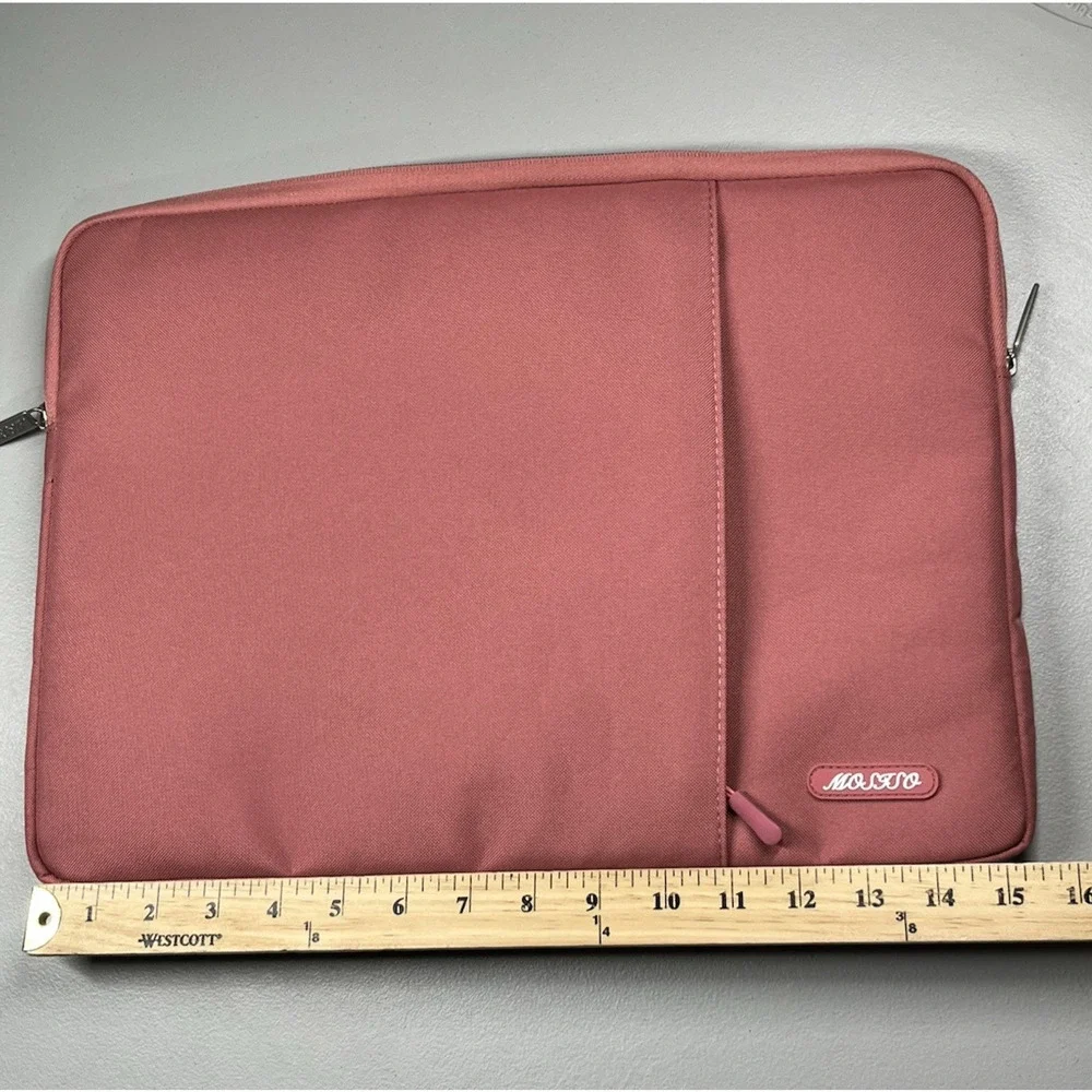 Blush Pink Soft Case Laptop Computer Device Sleeve Full Zip Cushioned Zip Pocket